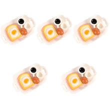 5Sets Lovely Mini Food Resin Set White for Home Miniature Scene