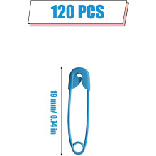120 unidades de mini alfinetes de segurança de metal de 19 mm, compatíveis com artesanato, costura e confecção de joias (pretos)