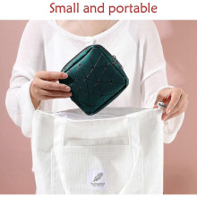 Sanitary Napkin Storage Bag Black Tampon Pocket Sanitary Napkin Organizer Mini Purse Holder for Girls Travel Geometric Stitching Small Portable Large