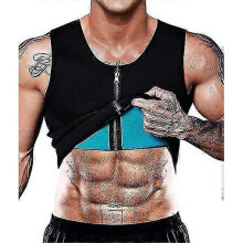 Men Sauna Vest Waist Trainer Corset Neoprene Tank Top Shapewear Slimming Shirt Workout Suit - 4XL