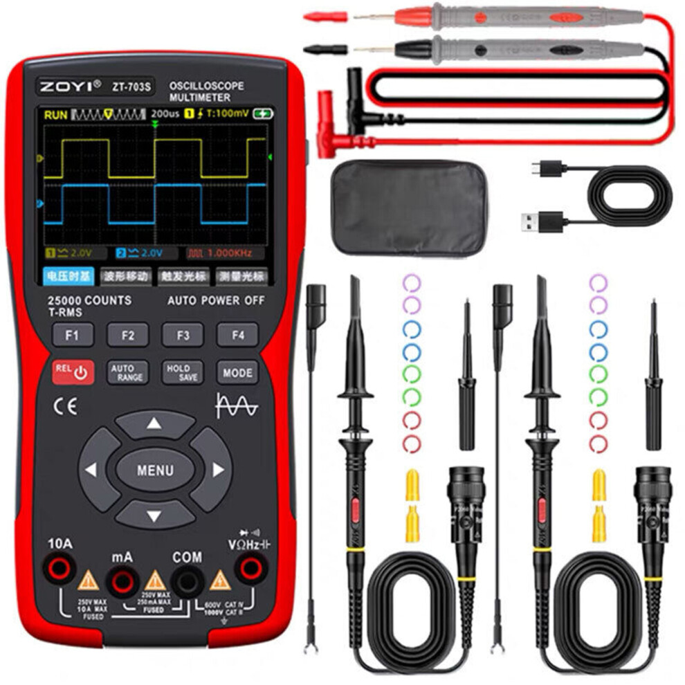 (Upgraded Version) Zt-703S 3In1 Handheld Digital Oscilloscope Multimeter For Automobile Repair Tool 6951617012891