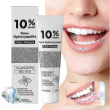 10%nHAP Nano Hydroxyapatite Toothpaste for Sensitive Teeth - Advanced Enamel Repair Fluoride-Free & Teeth Whitening Formula, Fresh Mint Flavor