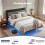 Levede Floating Bed Frame Double LED Lights Upholstered USB Storage Headboard 2