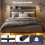 Levede Floating Bed Frame Double LED Lights Upholstered USB Storage Headboard 6