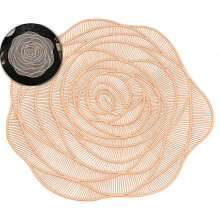 Round Rose Flower Placemat, 15 Inch Elegant Table Mat for Wedding, Holiday & Fall Dining – Compatible with Standard Tables