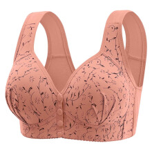 Plus Size Front Closure Bra, Wirefree Bralette in Sheer or Light Fabrics, Easy On/Off for Comfort & Convenience Pink 50