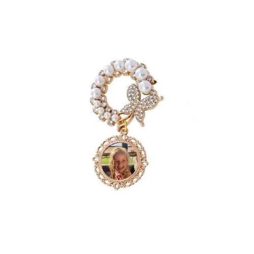 Doppelte Design-Brosche mit 12 traditionellen-goldene Scheibe