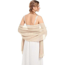 Dreamy Wedding Tippet Light Weight And Comfortable Shawl Soft Long Flaring for Outdoor Activity And Stylish Looks Champagne