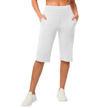 Damen-Yoga-Caprihose, hohe Taille, Leggings,-Weiß XXL