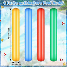 4pcs 105cm Pool Inflatable Sticks, Blow Up Pool Noodle, Colorful Pvc Outdoor Water Games Toy for Adults Summer Swimming Pool Beach