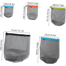 Sleeping Bag Compression Sack Set Mesh Laundry Bag for Travel Camping Hiking