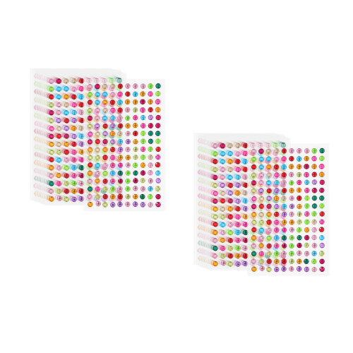 20Feuilles Autocollants Strass Multicolores Pour Décoration