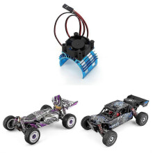 For A959-B 144001 124019 RC Car Aluminum Alloy Motor Heatsink Cover with Cooling Fan for 540 550 3650 Motor,1