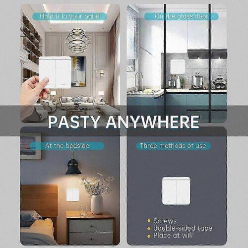 2PCS Wireless Light Switch RF 433Mhz Relay Receiver with 2-Gang Panel & LED Remote Control for Lamps 1