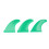 Green PVC Fins for Stand Up Paddle 19