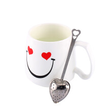 Heart Shape Tea Strainer Spoon Silver