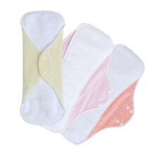 (S) 3Pcs Women Menstrual Cloth Pad Absorbent Cotton Reusable Sanitary Pad Underwear Liner Antibacteria Technology Washable  S