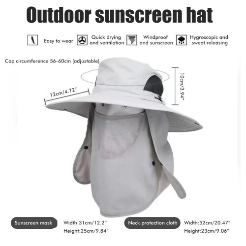 Waterproof Sun Hat with Neck Guard 2