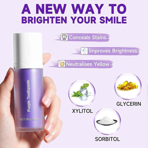 Purple Toothpaste for Teeth Whitening, Teeth Whitening Toothpaste, Tooth Stain 2