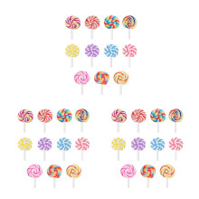 3Pcs Assorted Color Lollipop Crafts Clay Decorations for Creative DIY