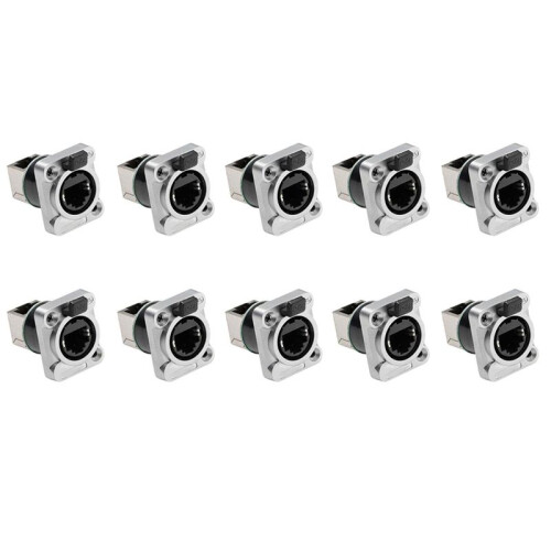 10PCS Ethernet Rj45 Chassis Socket NE8FDP Ethernet Pass Through Connector IP65 Waterproof E