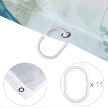 Dragonfly Waterproof Shower Curtain Set with Hooks - Printed Bathroom Decoration - 3 Piece Curtain Set
