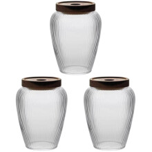 3Pièces Bocaux À Sceller Transparente Pour Café Snacks