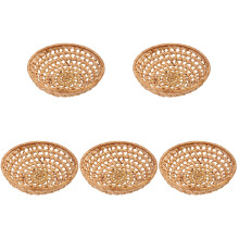5Pièces Panier Rangement Rotin Pour Fruits Snacks