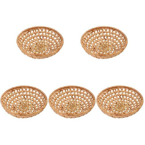 5Pièces Panier Rangement Rotin Pour Fruits Snacks