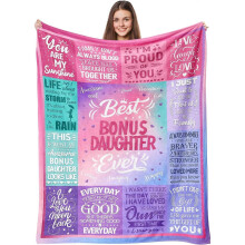 Bonus Daughter Blanket Gift – 40x50in Throw Blanket, Compatible with Stepdaughter Birthday Gifts from Stepmom