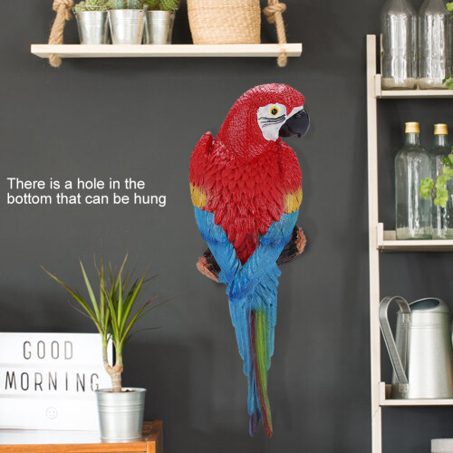 Red Left Resin Parrot Decoration Model 1