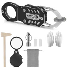 Kit de test de pièces de monnaie de poche, test de pièces - Vérification des pièces par test de résonance et comparaison de taille