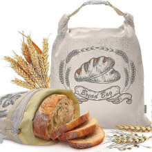 2 Pack XL Beeswax Bread Bags for Sourdough, Organic Cotton Reusable Storage, FreezerFriendly STJ3