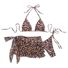 Maillot de bain tankini 3 pièces à imprimé animal, col licou,-M