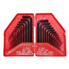 Conjunto de Ferramentas de Chave Sextavada de 30 Peças SAE e Chaves Sextavadas Métricas em Forma de L Ferramentas Manuais Mecânicas Kit de Chave de