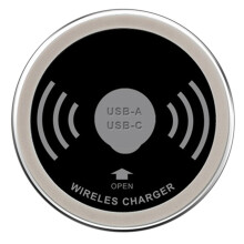 Inbyggd 60 mm Skrivbordsvattentät Trådlös -Laddare med USB C Type-C-Laddningsportar för Skrivbord och Andra Platser