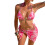 Modern 3 Piece Swimsuit Set Feature Unique Tie Dyed-Pink S 1