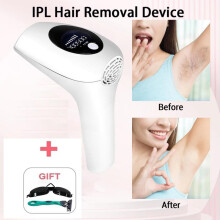 (White, EU Plug) 900000 Flashes IPL Laser Hair Removal Device Home Use Ice Cool Painless Permanent Hair Removal Instrument