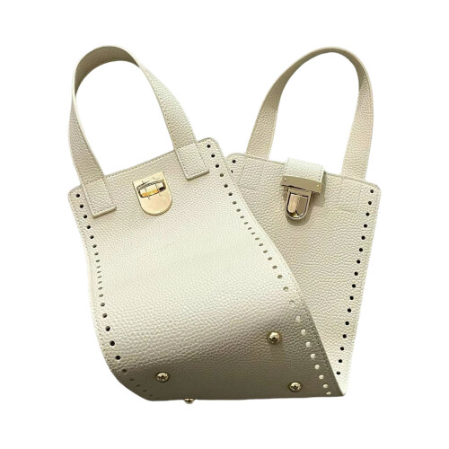 PU Leather Handbag Making Kits Leather Bag Bottoms Handle-Beige