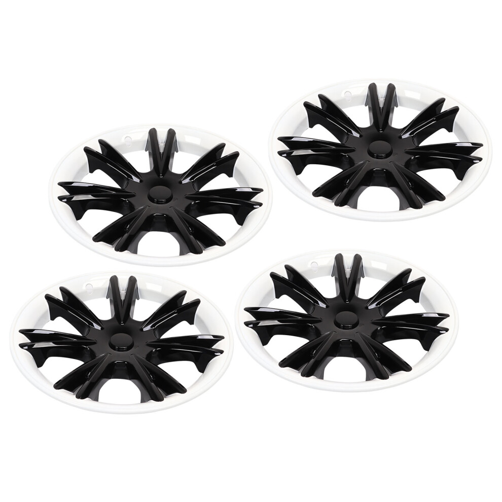 Tesla Model Y 19In Hub Cap Set 4Pcs Black/White 7055741515101