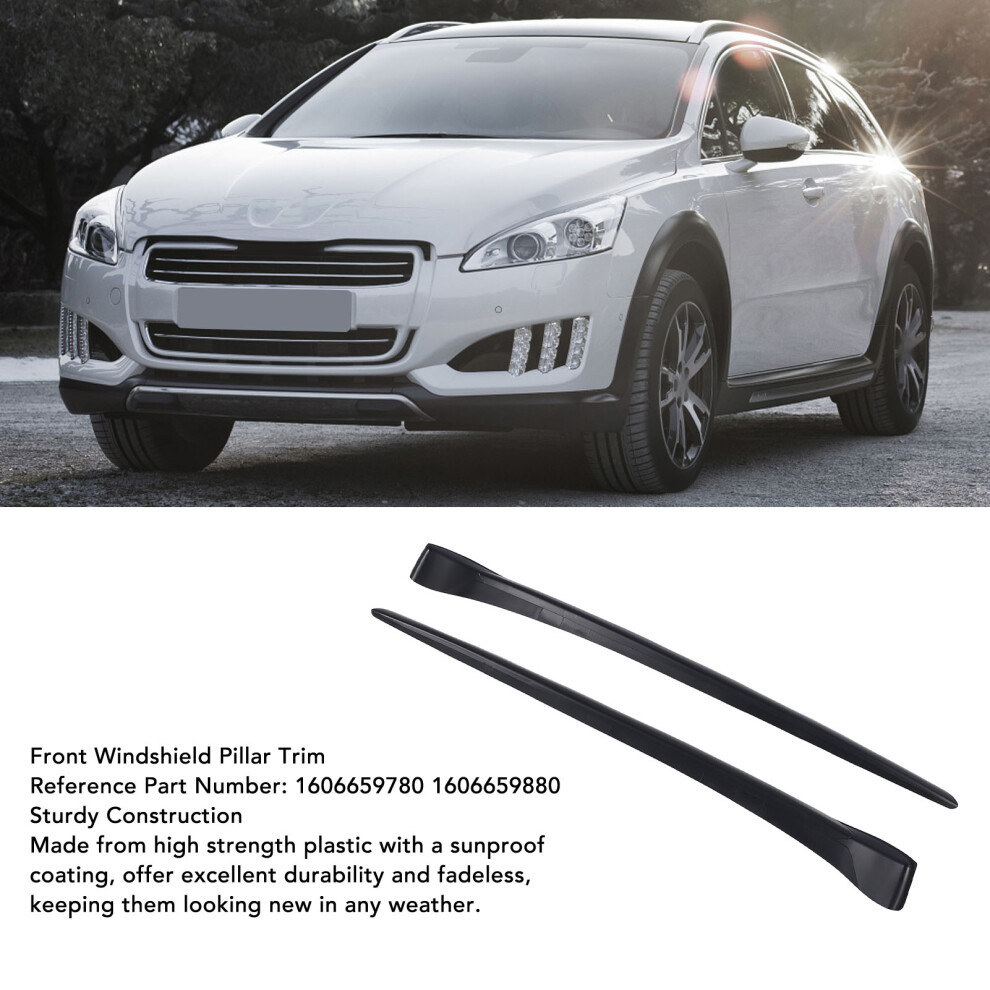 Primer Windshield Pillar Trim Pair Black 7055741473272