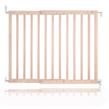 (Natural Madera, 63.5cm-105.5cm) Safetots Barrera para Escalera de Madera Maciza con Fijación por Tornillos