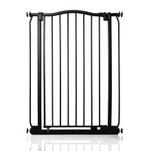 (Negro mate, 71cm - 80cm) Safetots Barrera Extra Alta de Tope Curvo para Bebés