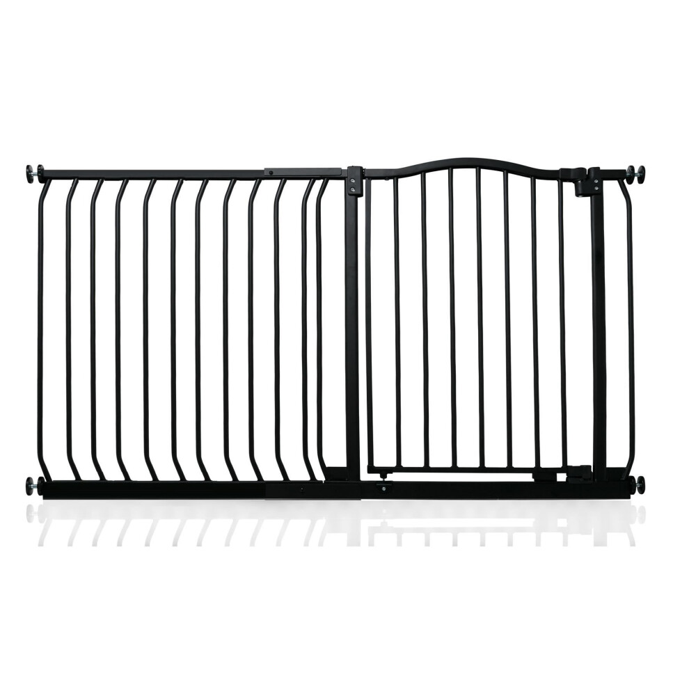 Safetots Curved Top Safety Gate, 134cm - 143cm, Matt Black, Pressure Fit Stair Gate, Baby Gate for Doors Hallways and Spaces, Safety Barrier, Easy Installation - Image 2