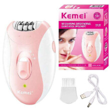 (With box) Kemei Rechargeable Women Epilator Electric Facial Body Hair Remover Bikini Trimmer Rotary Female Epilator for Face Legs