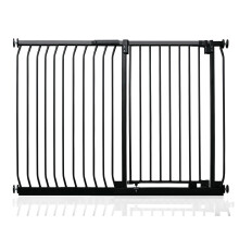 (Negro mate, 134cm - 143cm) Safetots Barrera Extra Alta Elite de Seguridad para Bebés