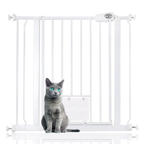 (81.4cm - 89cm) Bettacare Pet Gate with Lockable Cat Flap
