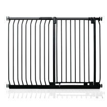 (Negro mate, 125cm - 134cm) Safetots Barrera Extra Alta Elite de Seguridad para Bebés