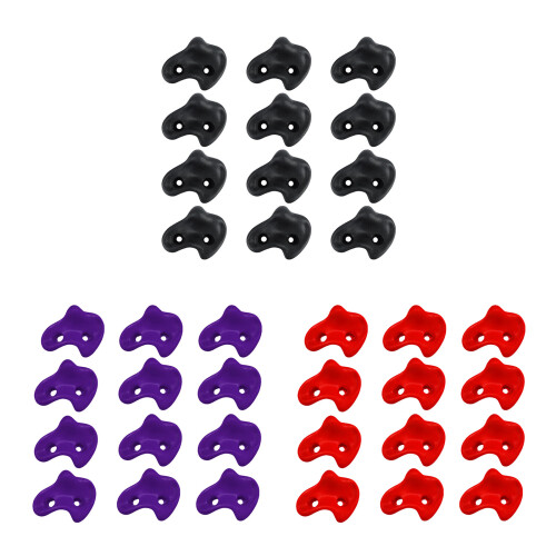 12Pcs Wall Tree Climbing Foot Hand Holds with Mounting-Black 1