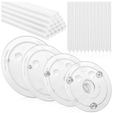 20 StüCk WeißE Plastik Kuchen Stangen StüTze Stangen mit 4 StüCk Kuchen Trennung Platten Kuchen und 12 StüCk Klarem Kuchen